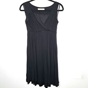 LOFT Black Baby Doll Dress Stretch Waist Sleeveless Size Small